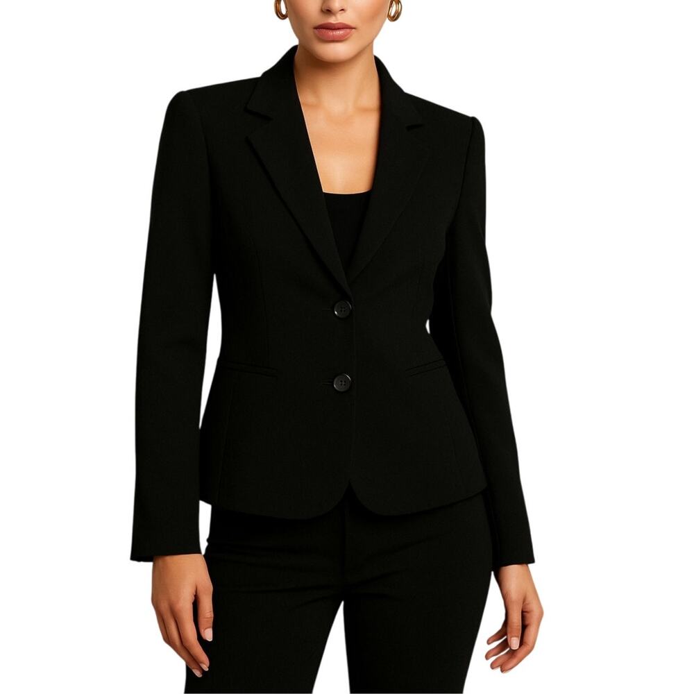 Charter Club Black Formal Blazer Jacket 6 Petite Classic Fitted Professional
